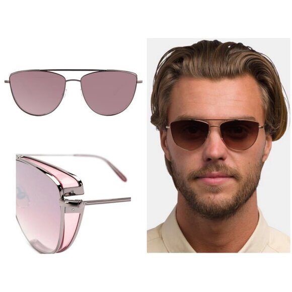 💕GARRETT LEIGHT💕 Zephyr Sunglasses ~ Plum Velvet Pink Blush Mirror Lens NWT - Picture 3 of 16